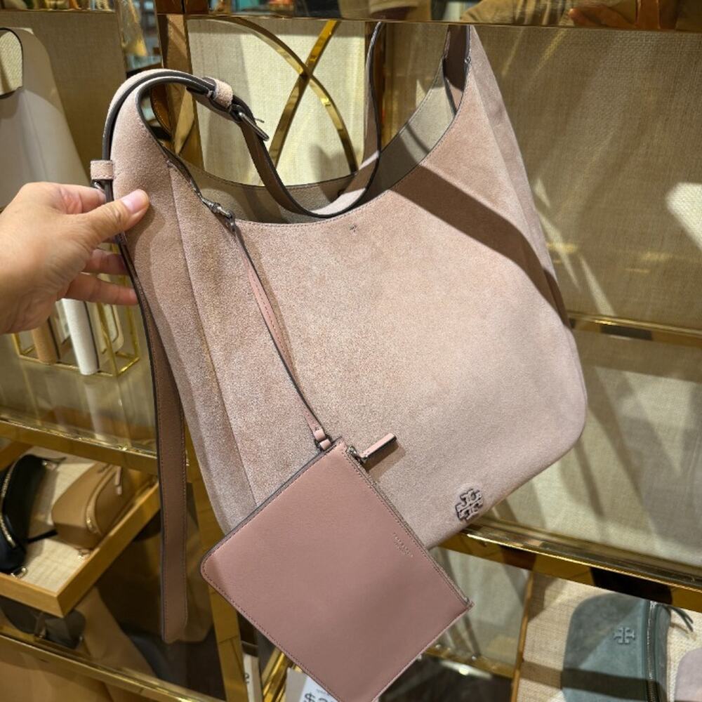 Tory Burch Thea Suede Oversized Slouchy Shoulder Bag 180455 MALVA $700